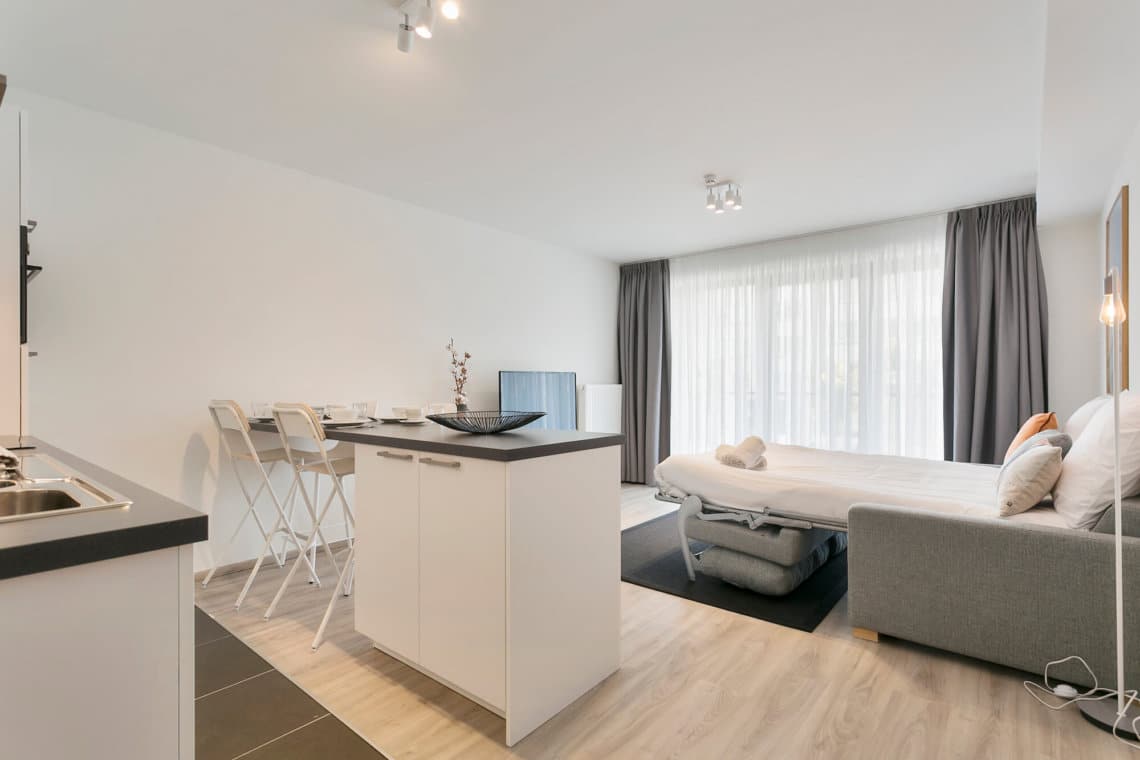 Arcadia studio-appartement met ontbijtbar en uitklapbaar tweepersoons bed