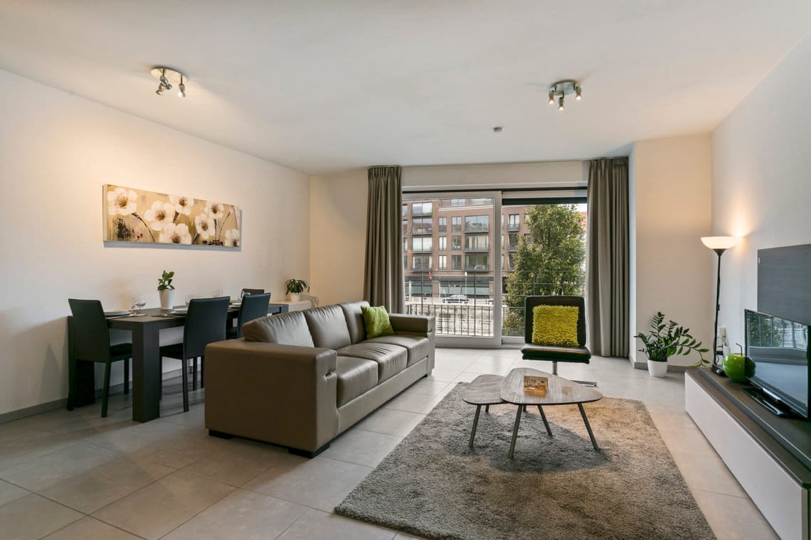 open living space of waterview serviced apartment in brussels city