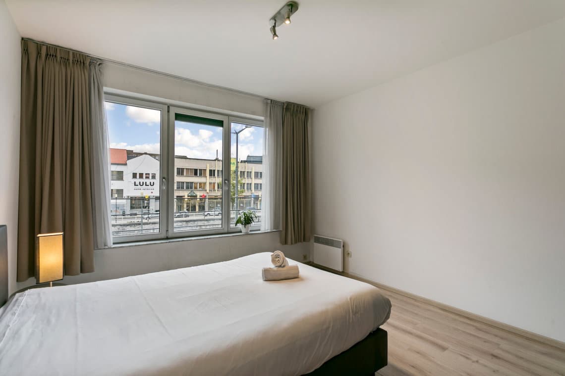 double bed one bedroom furnished apartment in brussels