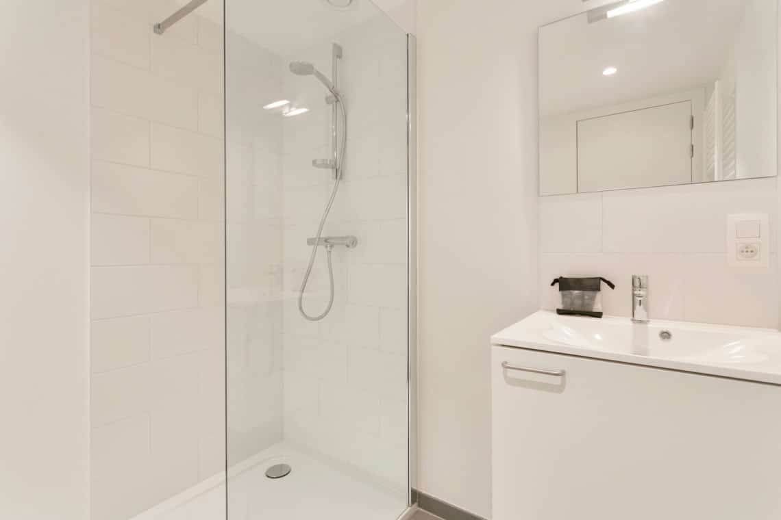 arcadia two bedroom apartment bathroom with shower