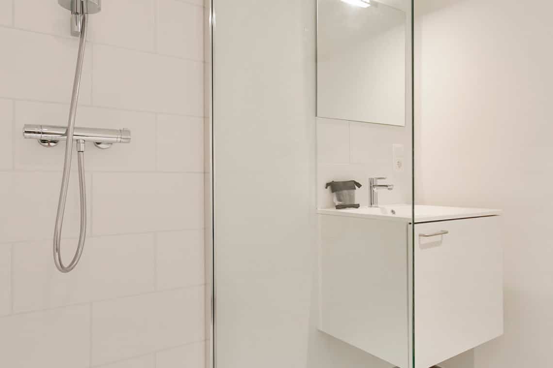 arcadia two bedroom apartment bathroom with shower