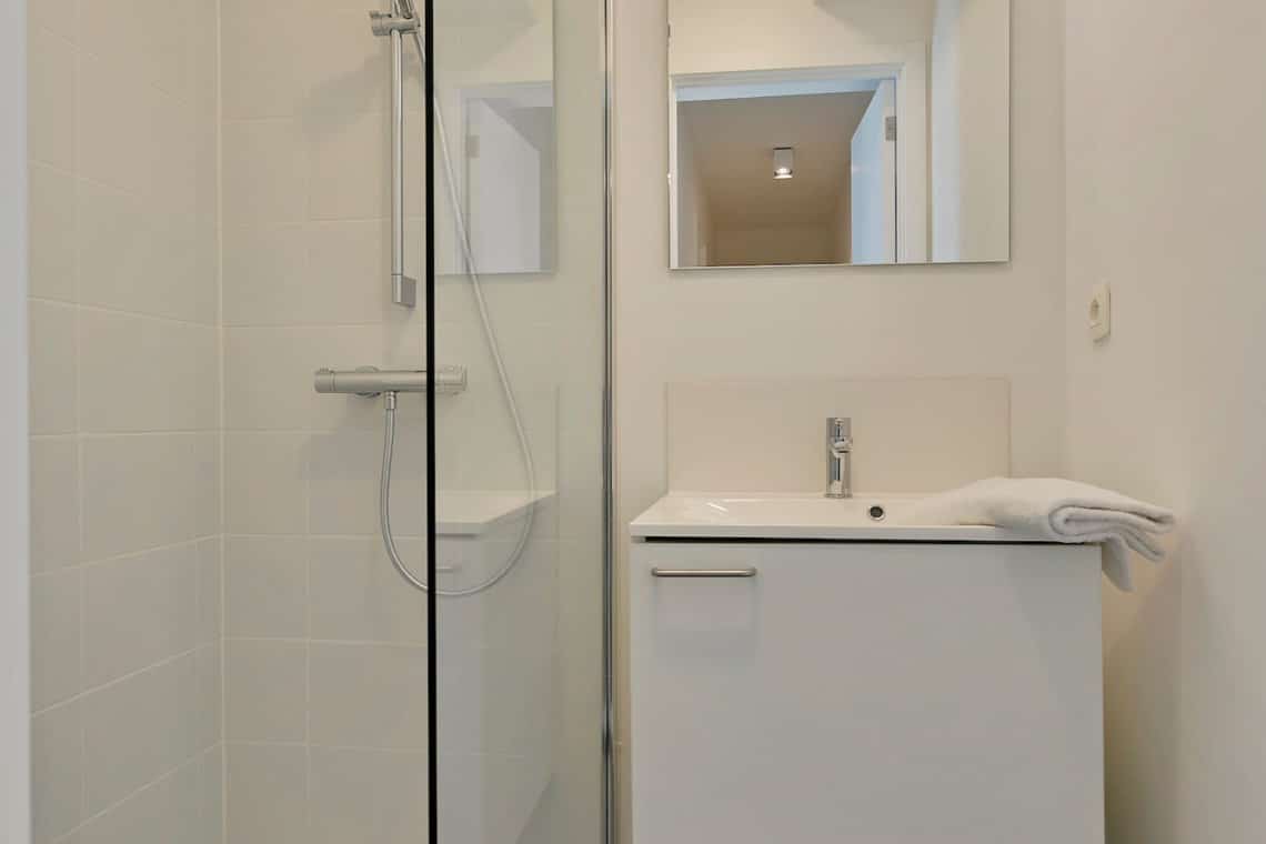 b-square two bedroom apartment bathroom with shower