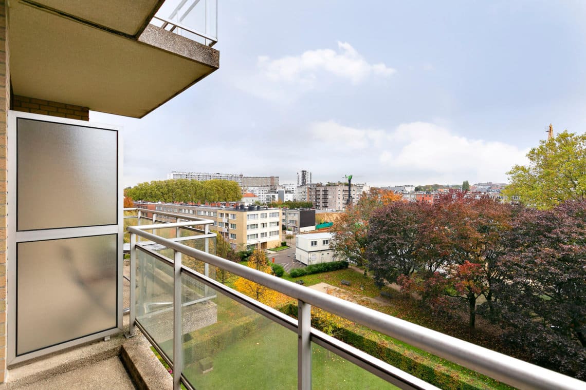 century gardens two bedroom apartment entrance balcony view over park