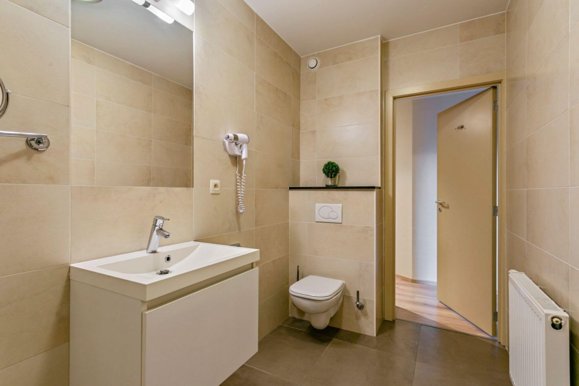 modern bathroom in bbf furnished apartment in brussels