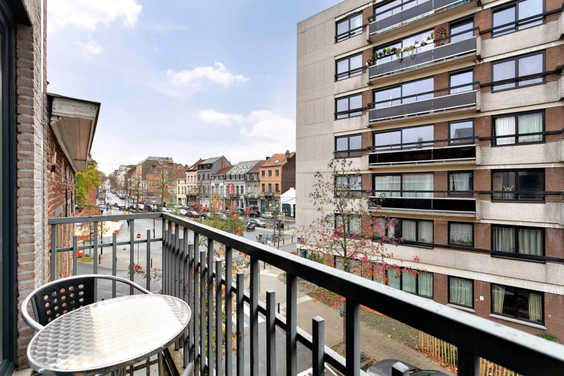 balcony view from furnished bbf apartment in etterbeek