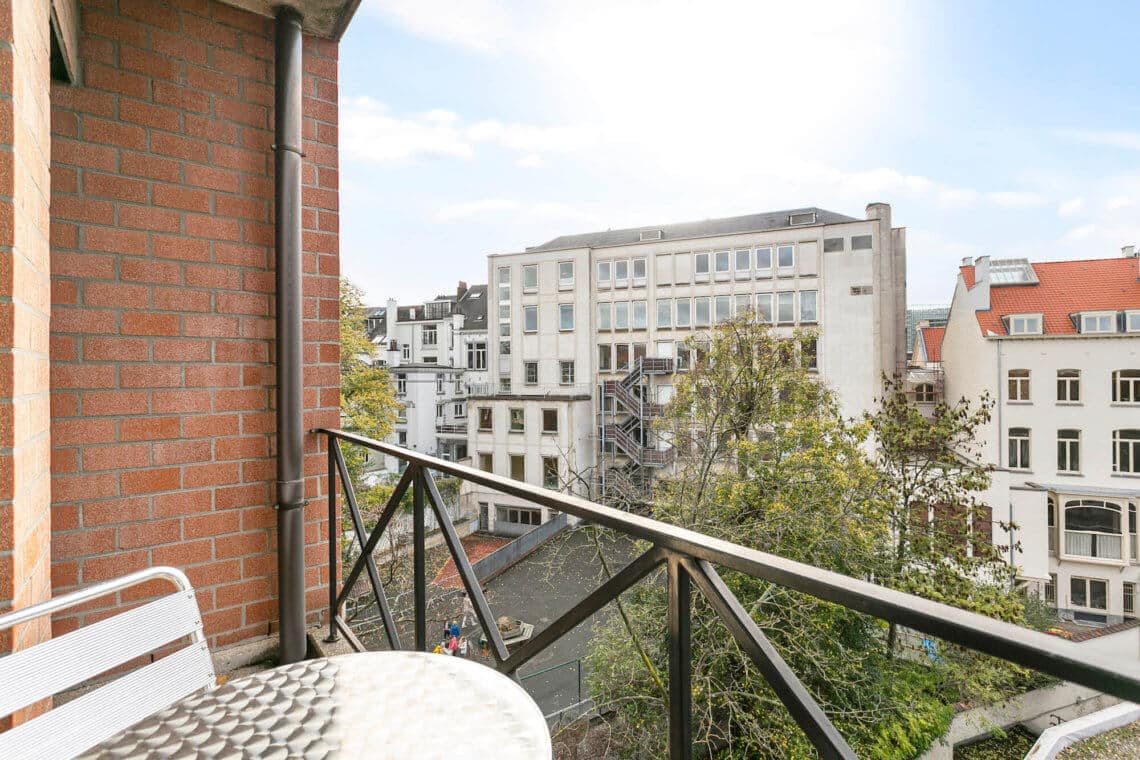 balcony view from one bedroom serviced apartment in european quarter