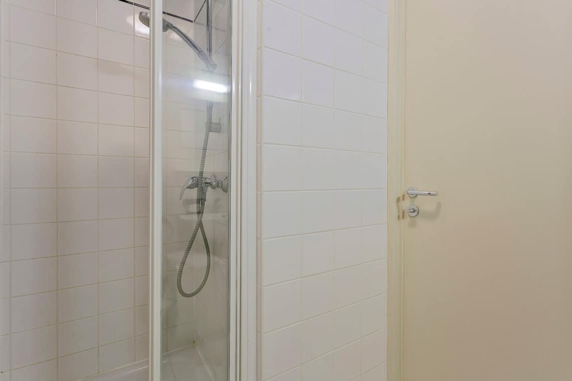 bathroom with shower and bi-weekly cleaning