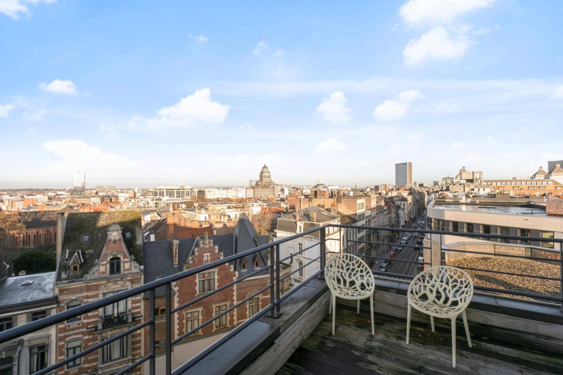 balcony view over palace of justice in brussels