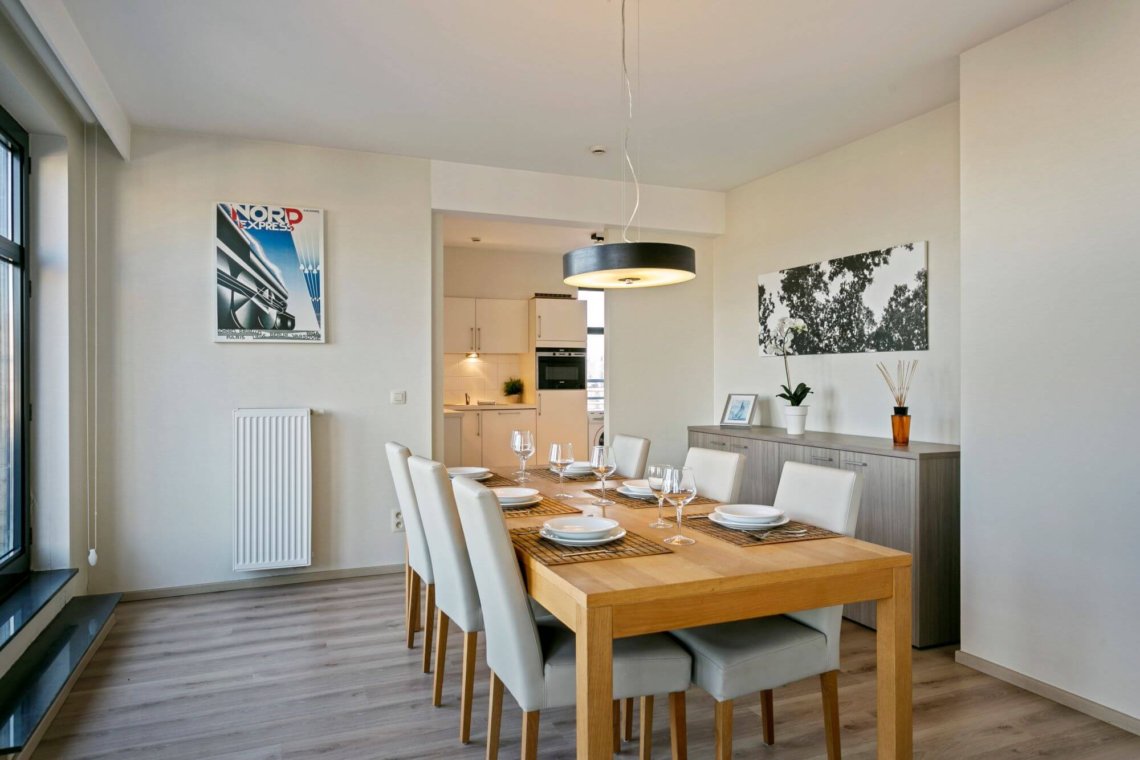 six person dining table in bbf serviced apartment