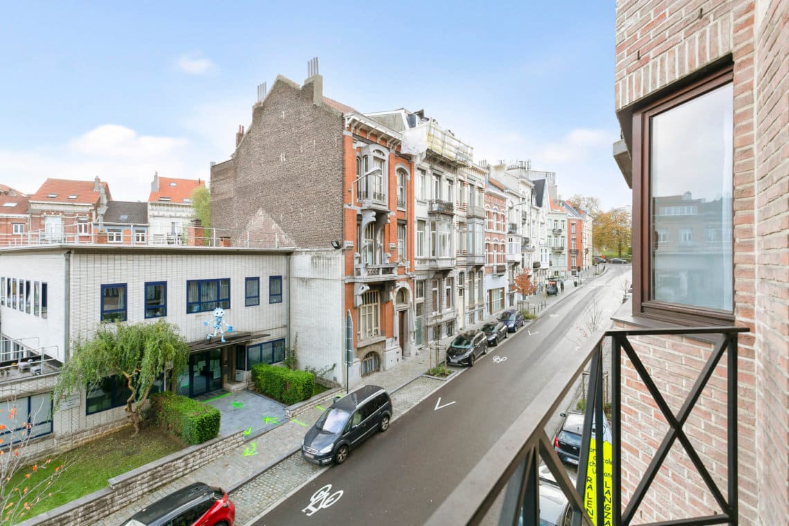 balcony view from bbf apartments eurosquare residence near european commission