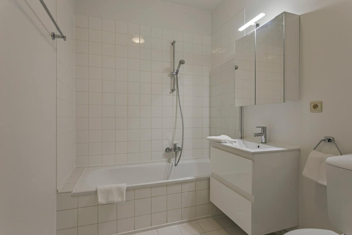 appartement d'une chambre salle de bain avec baignoire