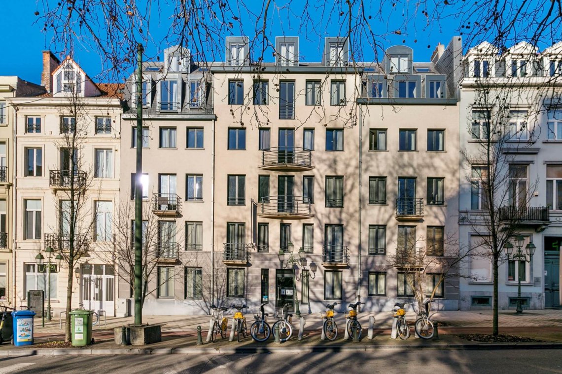 exterior facade of bbf louise residence in brussels