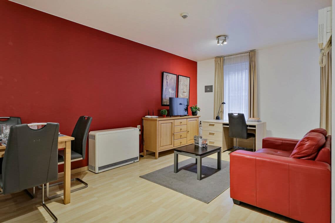 one bedroom serviced apartment living space