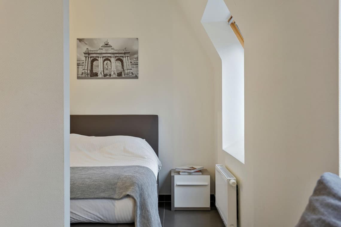 master bedroom in bbf serviced apartment west brussels