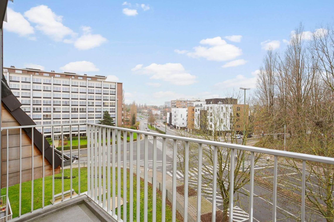 balcony view from one bedroom furnished apartment in west brussels